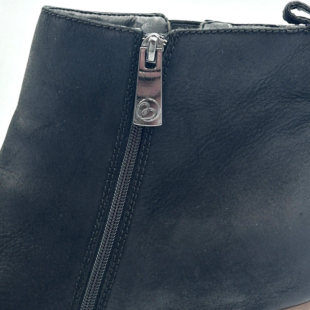 Blondo Black Leather Ankle Boots Women's 12M Nubuck Waterproof Zip Block Heel - Picture 12 of 12